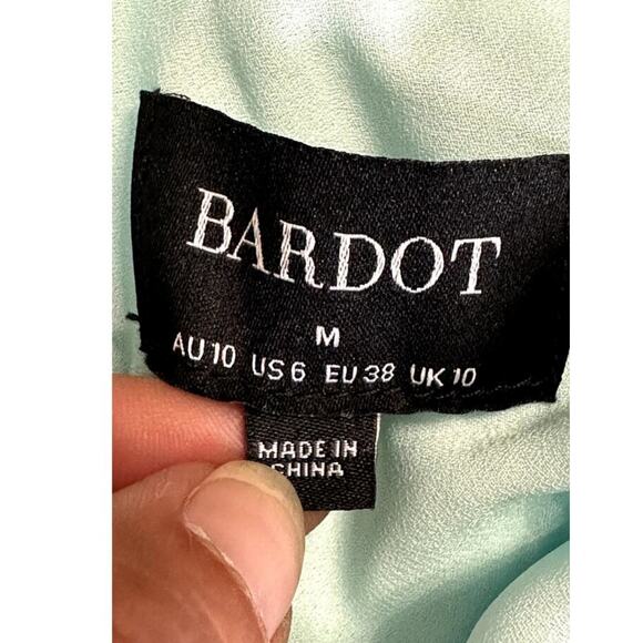 Bardot Women's Astrid Midi Slip Dress Light Blue Satin M/6 NWOT Back Zip Lined - Picture 8 of 9